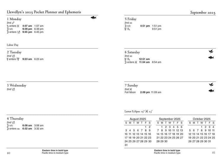 Llewellyn's 2025 Astrological Pocket Planner
