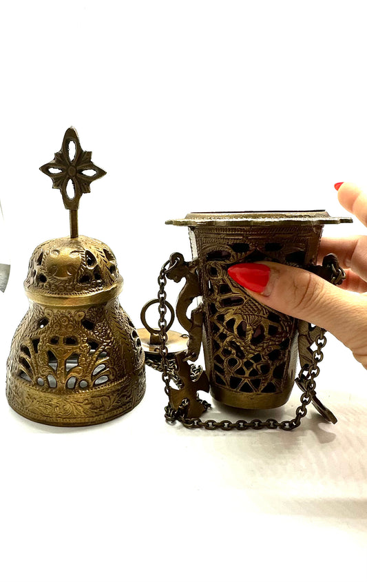 Hanging Church Brass Charcoal Burner