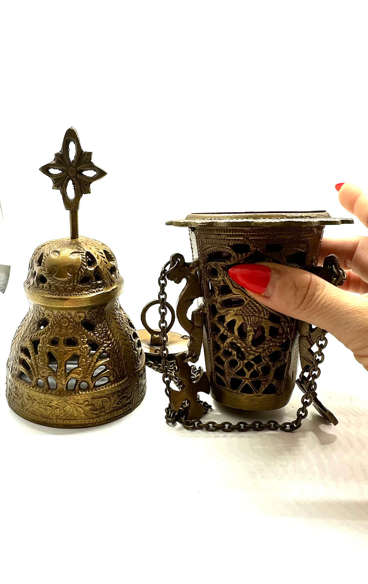 Hanging Church Brass Charcoal Burner