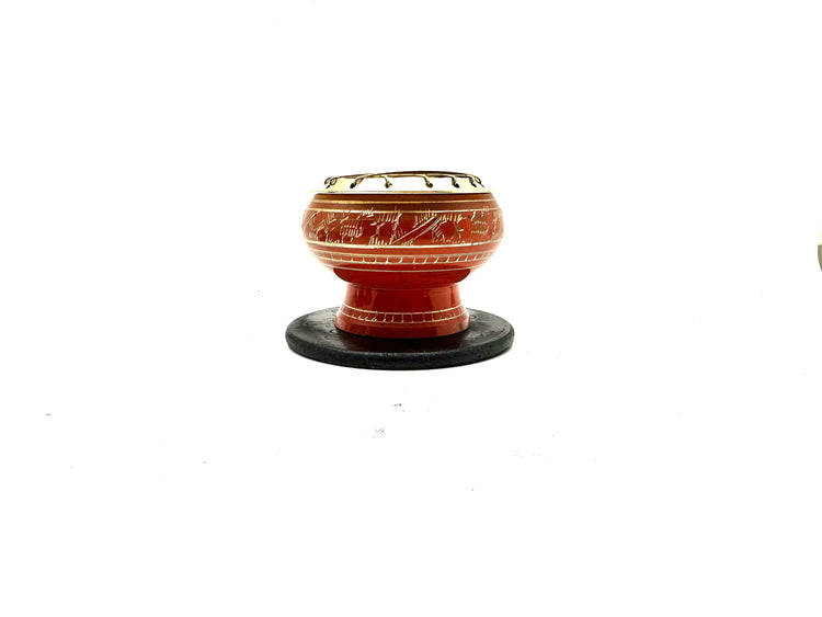 Multi colored brass charcoal burner