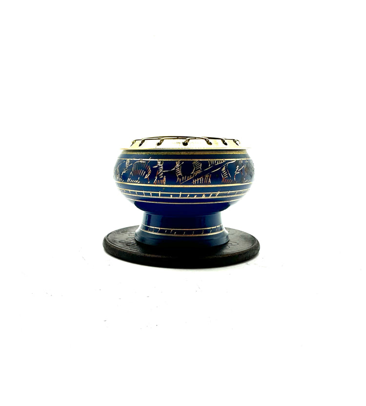 Multi colored brass charcoal burner