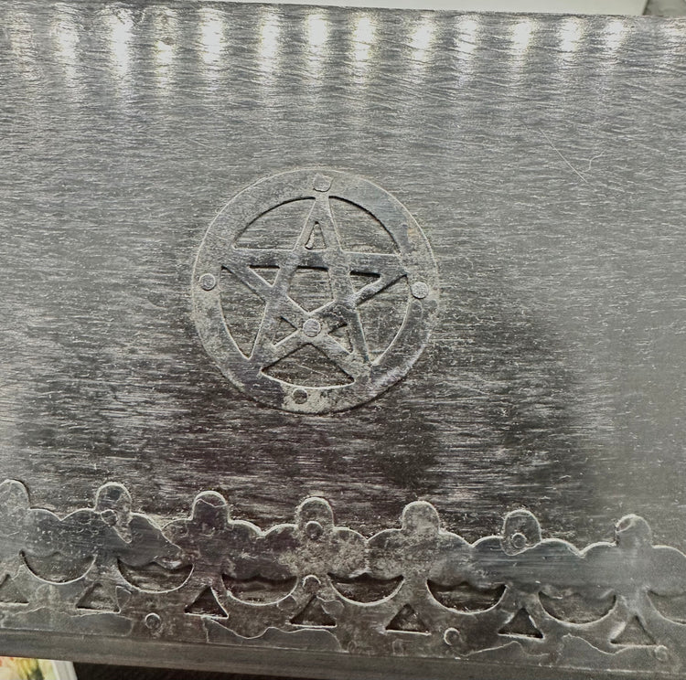 Pentagram & Celtic Cross Wood Chest