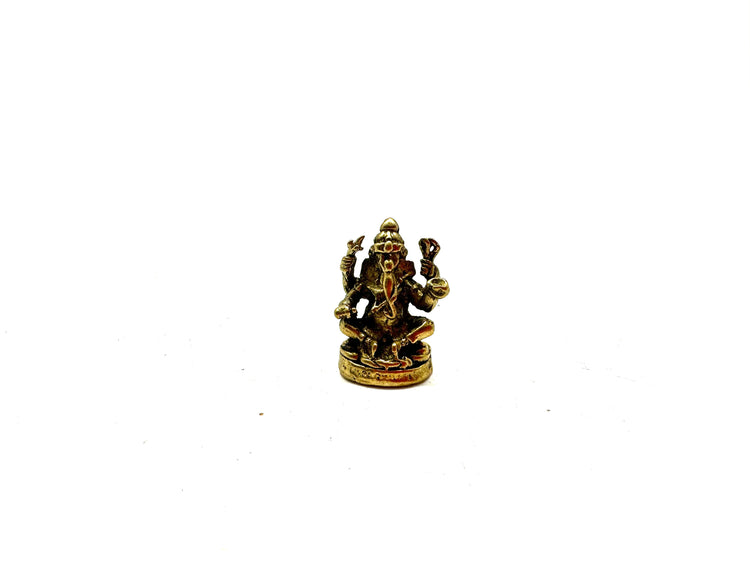 Ganesha(sitting): Mini Brass figurine