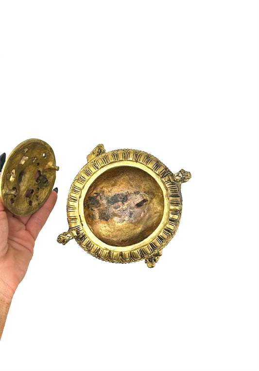 Tibetan Elephant & Dragon Solid Brass Burner