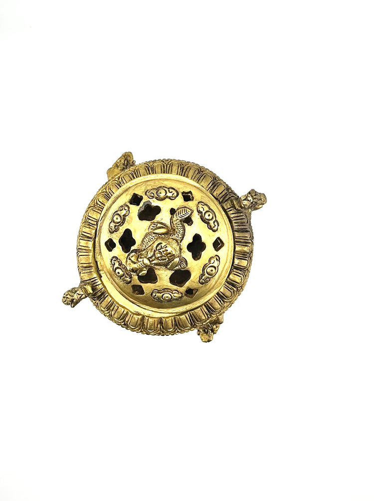 Tibetan Elephant & Dragon Solid Brass Burner
