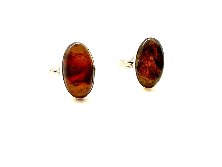 Amber Sterling Silver Ring