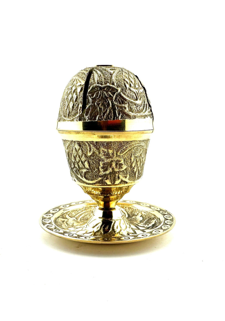 Brass Carved Stick /Cone Burner/ Candle Holder 6"H