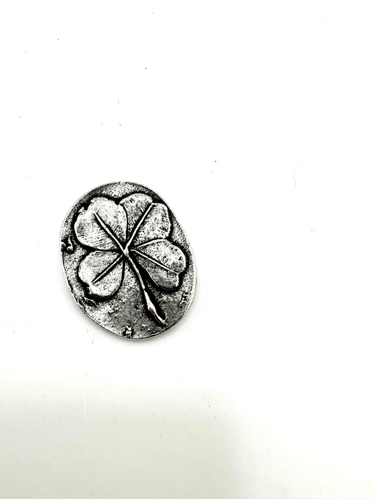 Four Leaf Clover Pocket token silver