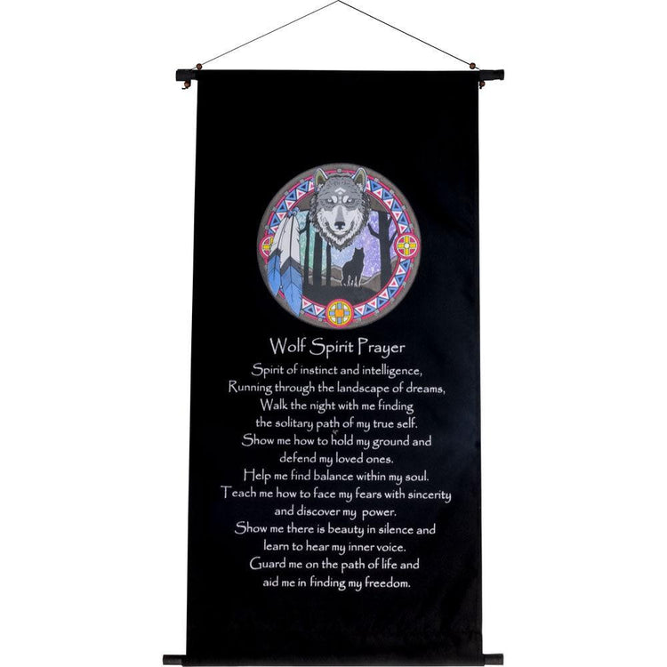 Wolf Spirit Animal Prayer Wall Hanging