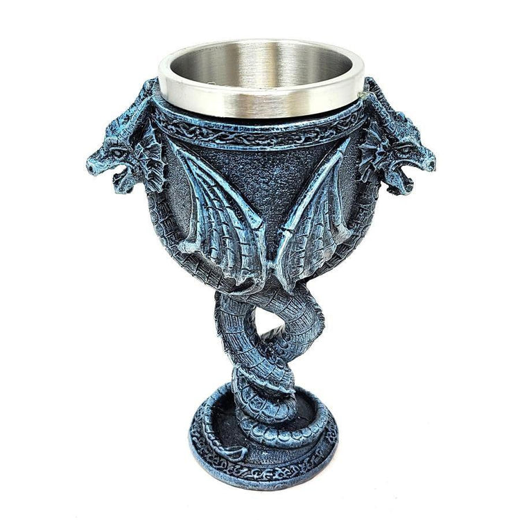 Twin Dragon Goblet 6 oz w/ Stainless Steel Cup - 2.75" Cup Dia, 7.50" H