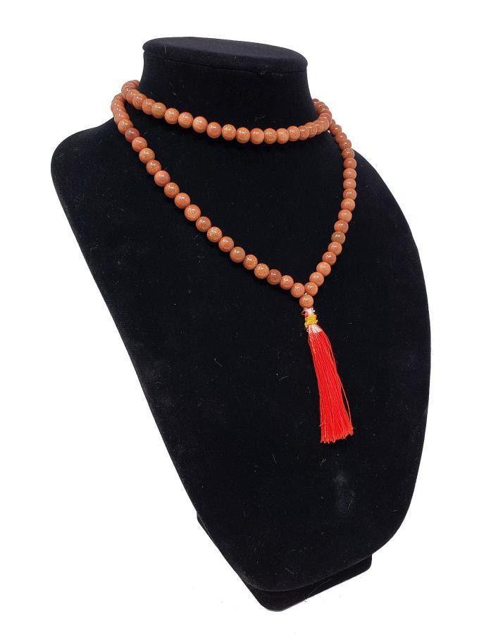 Mala: Red Goldstone Gemstone Necklace/Prayer Mala (108 beads)