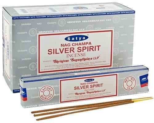 Satya Incense Sticks: Nag Champa Silver Spirit