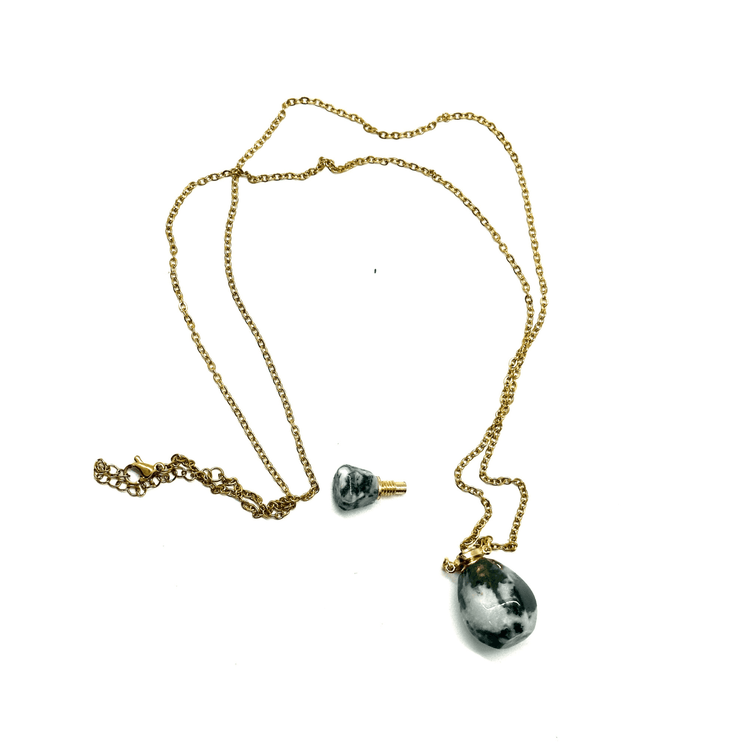 Moss Agate Potion Bottle Necklace