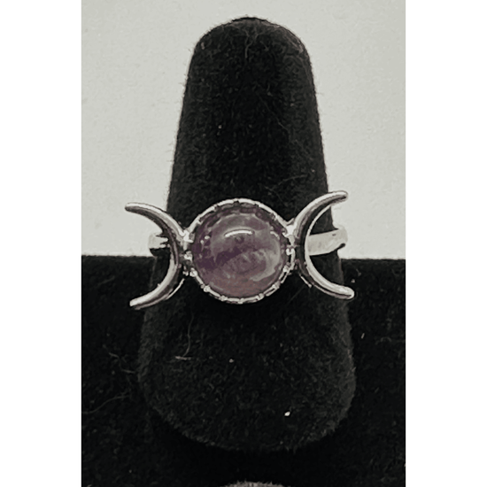 Amethyst Triple Moon Goddess Rings