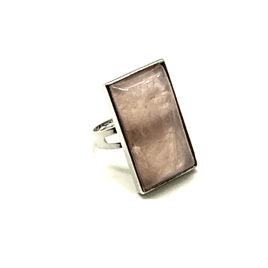 Rose Quart Large Stone Ring