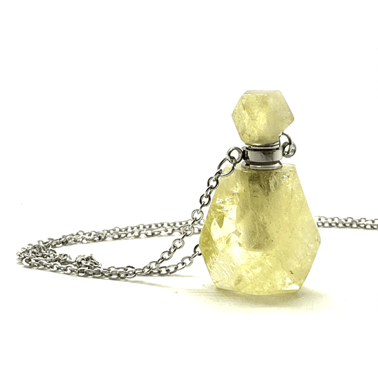 Lemon Quartz Potion Bottle Necklace