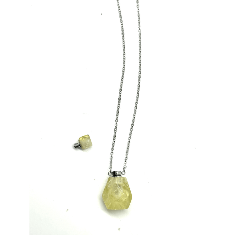 Lemon Quartz Potion Bottle Necklace