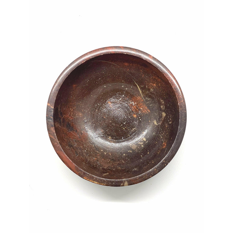 Dark Olive Green Smudge Bowl: Carved Natural Stone