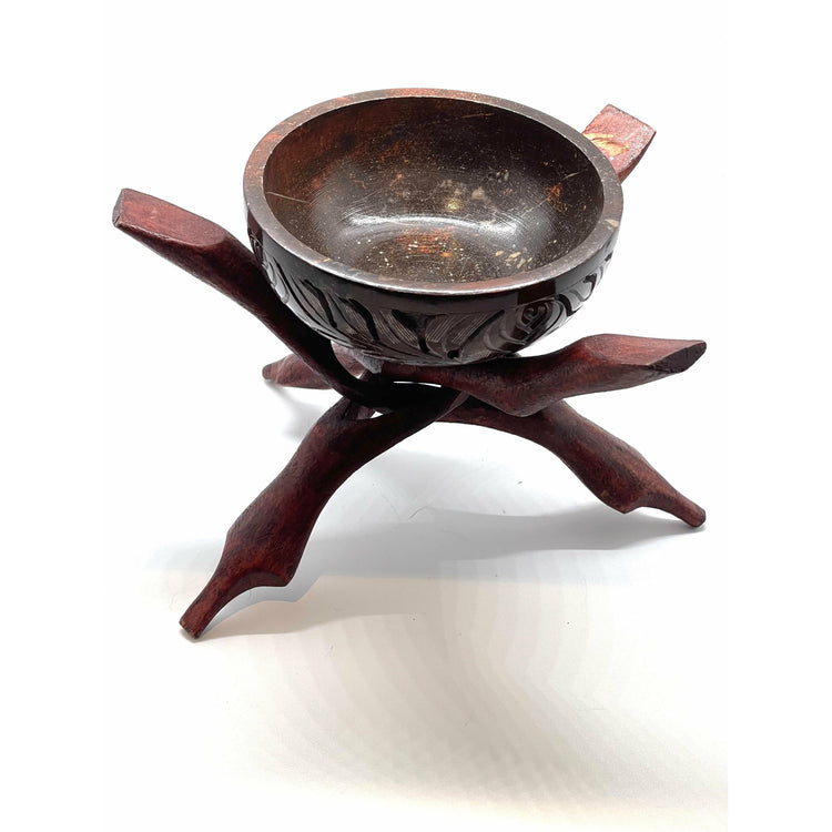 Black Smudge Bowl: Carved Natural Stone