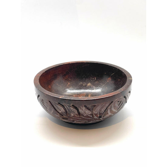 Light Gray Smudge Bowl: Carved Natural Stone