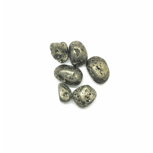 Dim Gray Pyrite Tumbled Stone