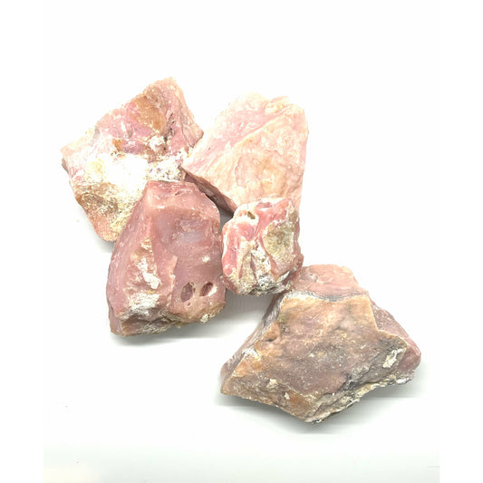 Light Gray Pink Opal Raw Chunks