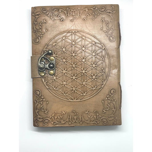Rosy Brown Flower of Life Leather Journal