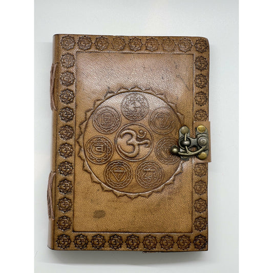 Light Gray Seven Chakra Leather Journal