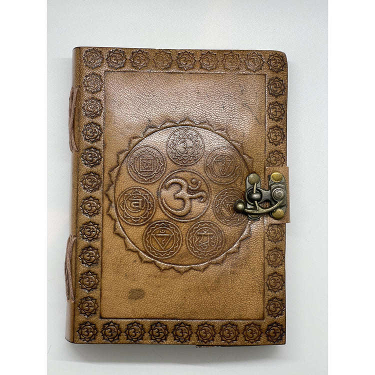 Light Gray Seven Chakra Leather Journal