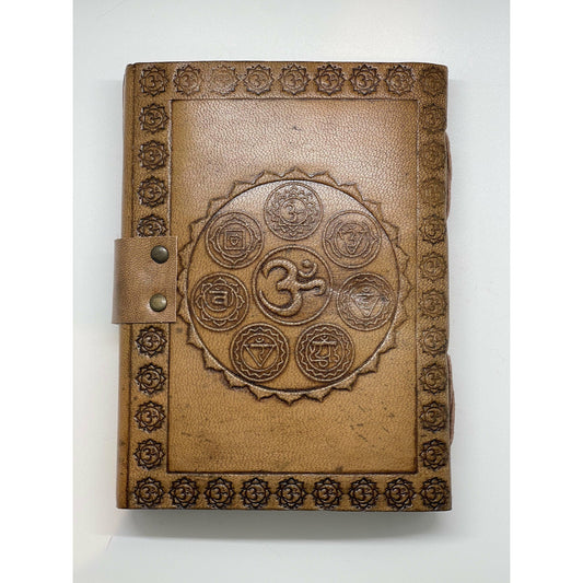 Light Gray Seven Chakra Leather Journal