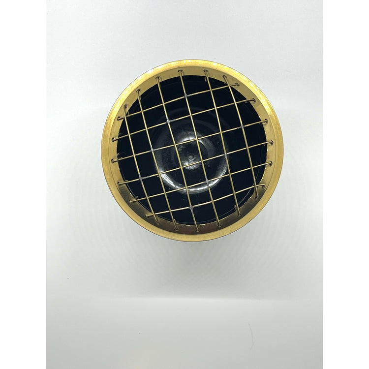 Light Gray Carved Brass Screen Charcoal Burner with Coaster