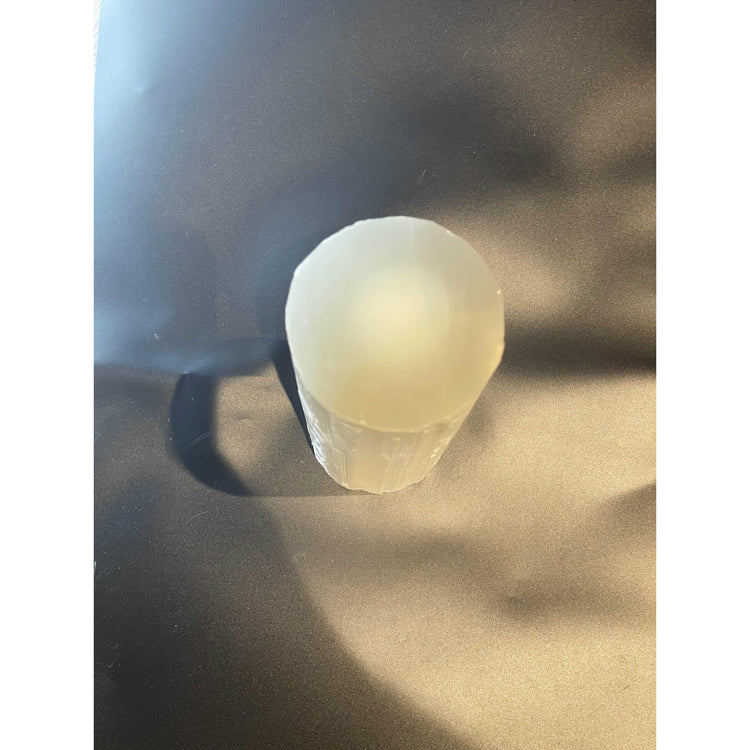 Dim Gray Selenite Cylinder Lamp