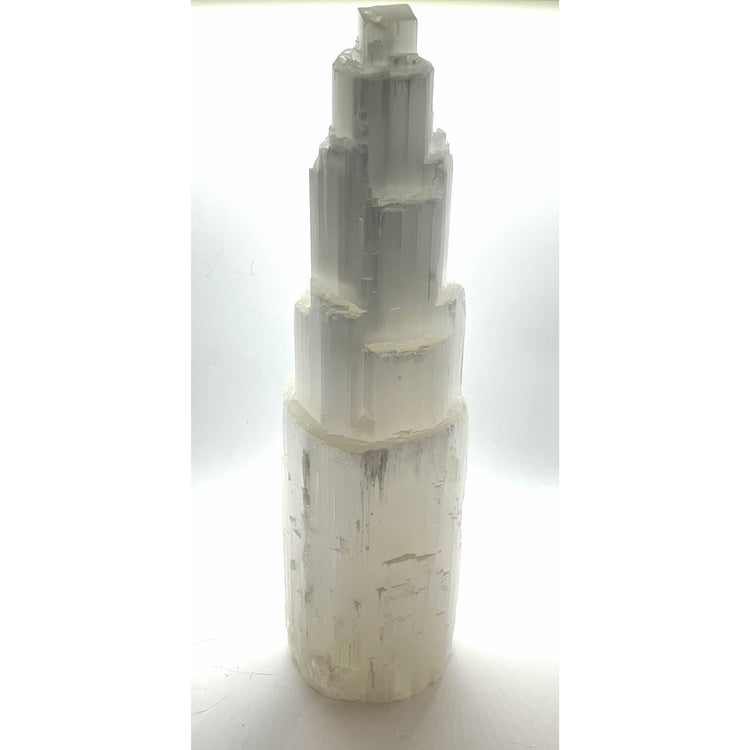 Dark Gray Selenite Tower Lamps