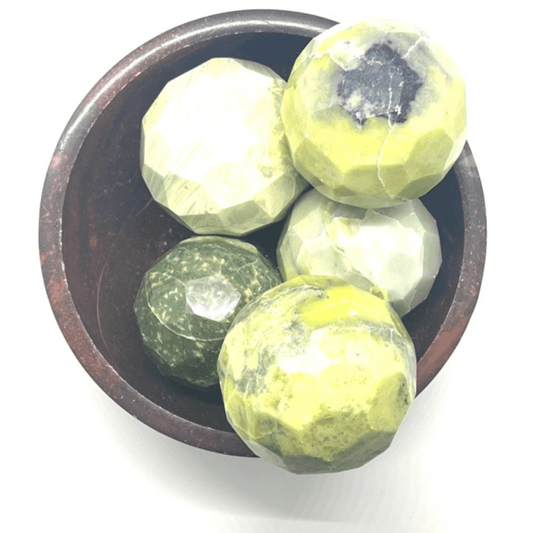 Serpentine Faceted Sphere