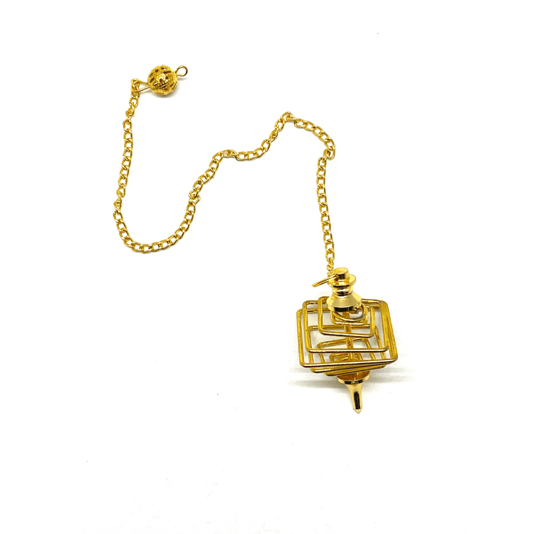 Gold Square Metal Cage Pendulum