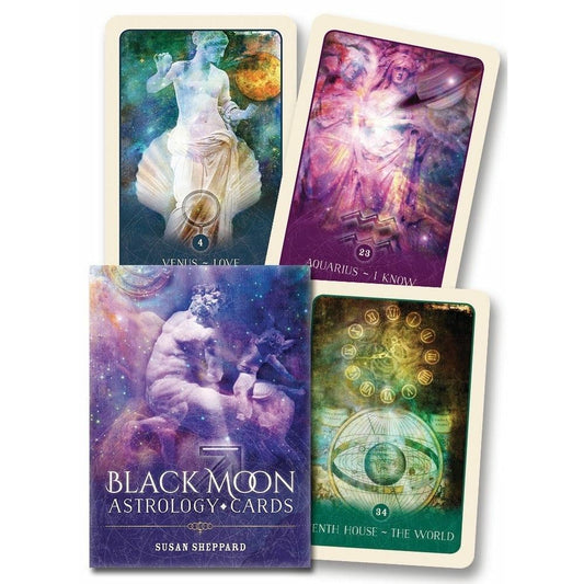 Gray Black Moon Astrology Cards