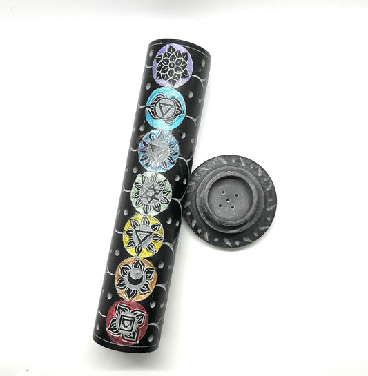 Chakra Soapstone Standing incense Burner