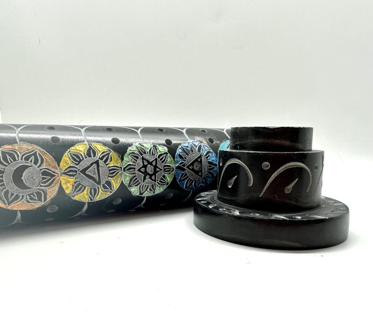 Chakra Soapstone Standing incense Burner