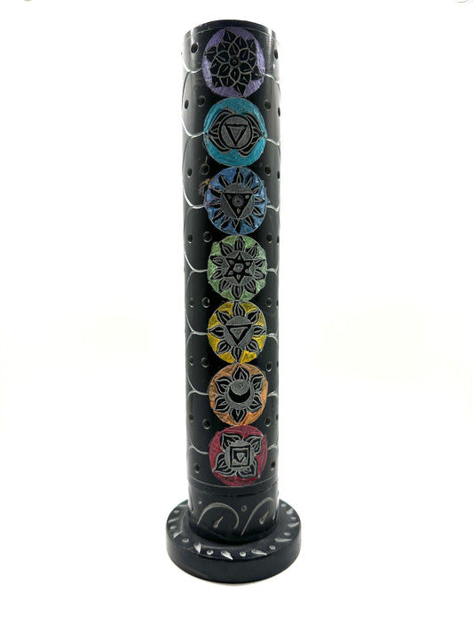 Chakra Soapstone Standing incense Burner