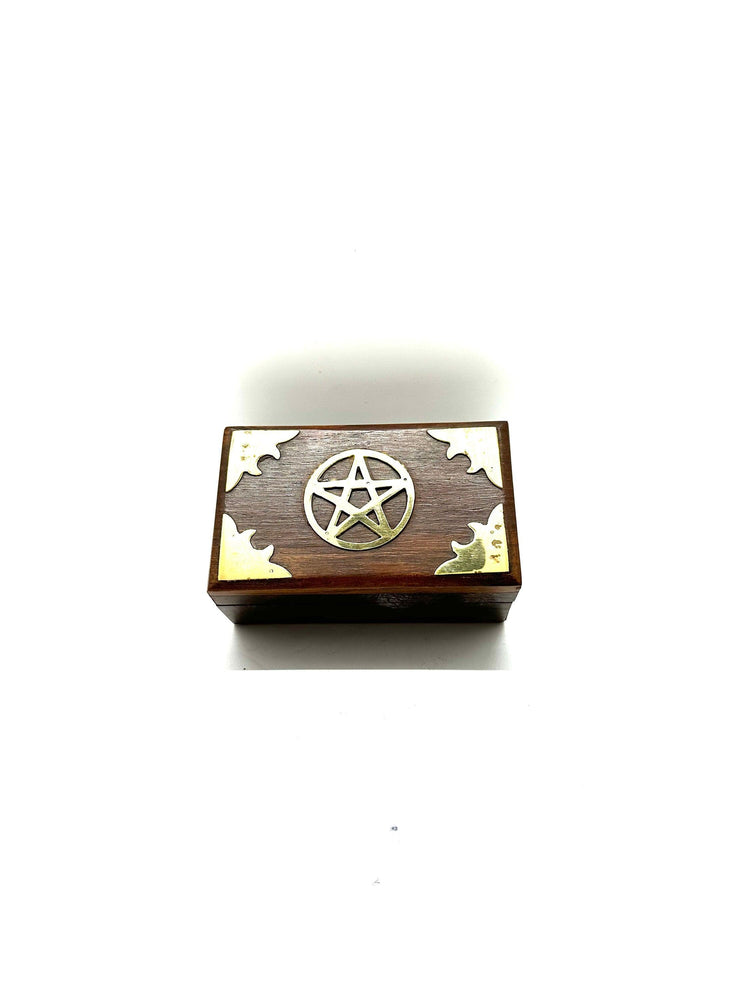 Pentagram Inlaid small wood box