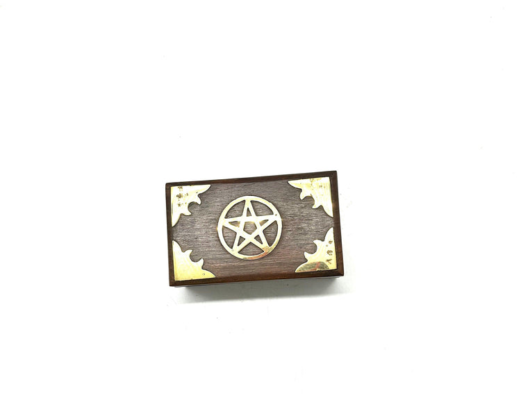 Pentagram Inlaid small wood box