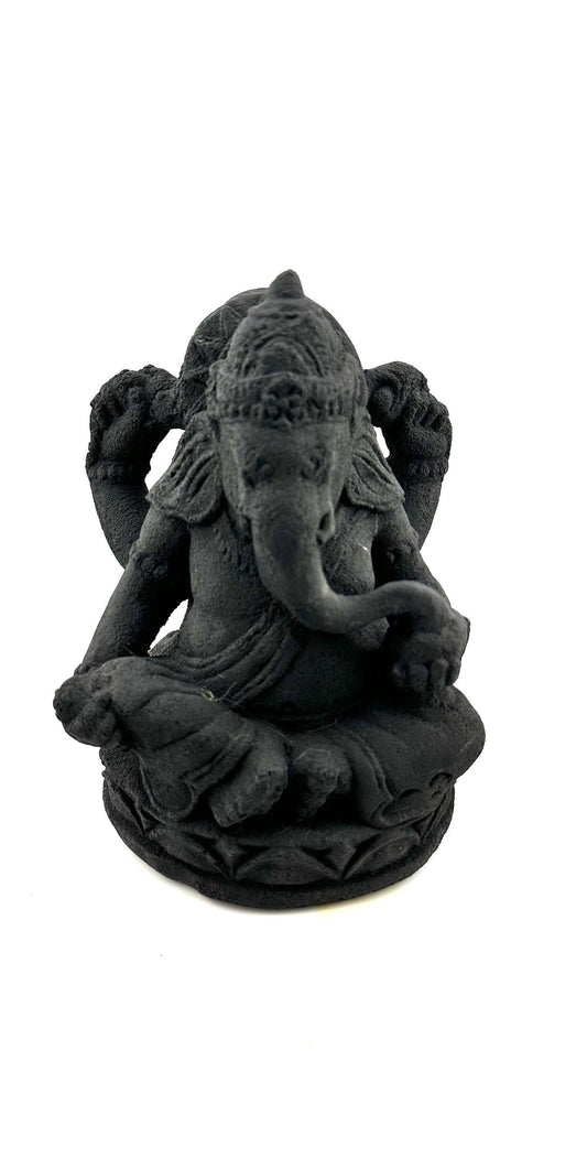 Ganesha Black Volcanic Statue