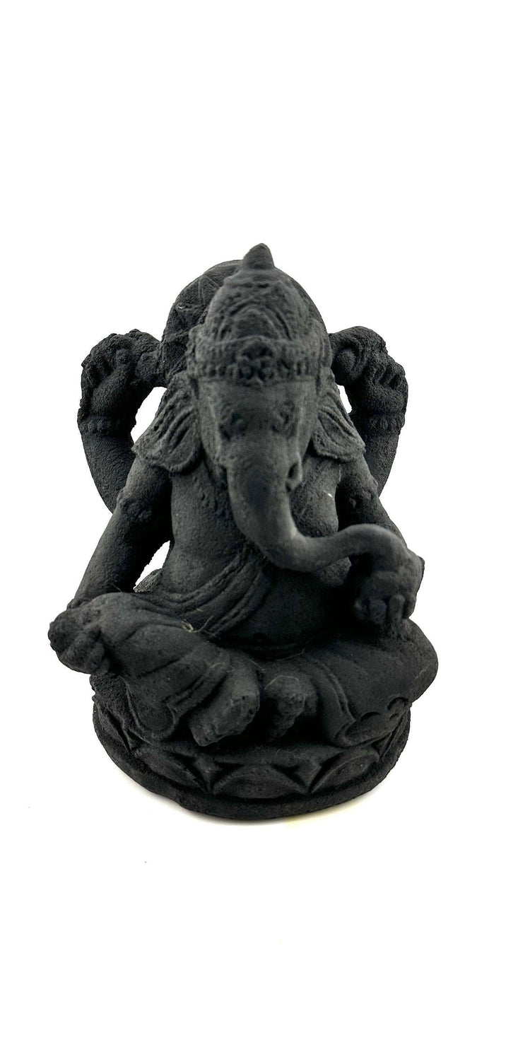Ganesha Black Volcanic Statue