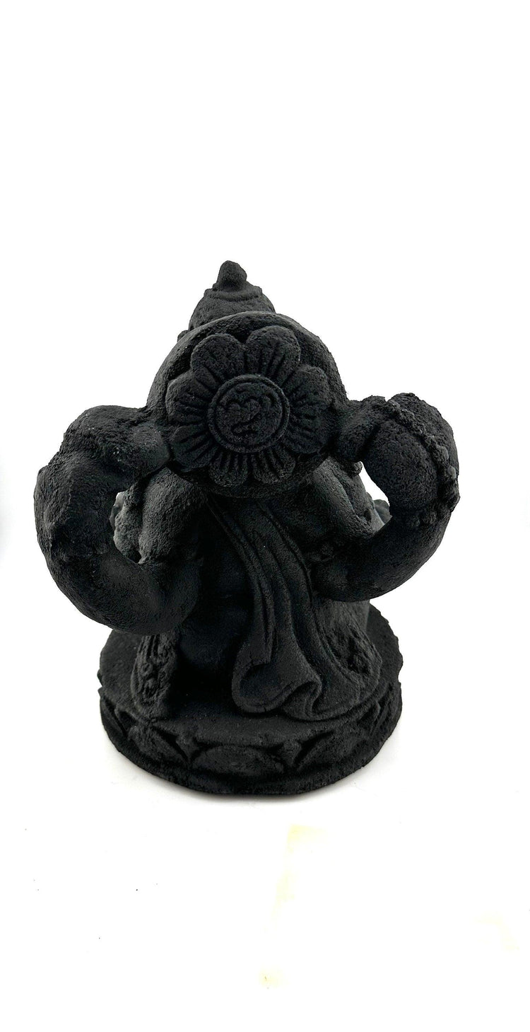Ganesha Black Volcanic Statue