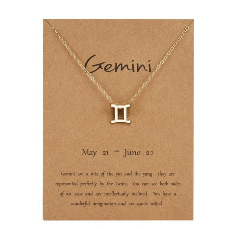 Gemini Charm Necklace Gold/Siver