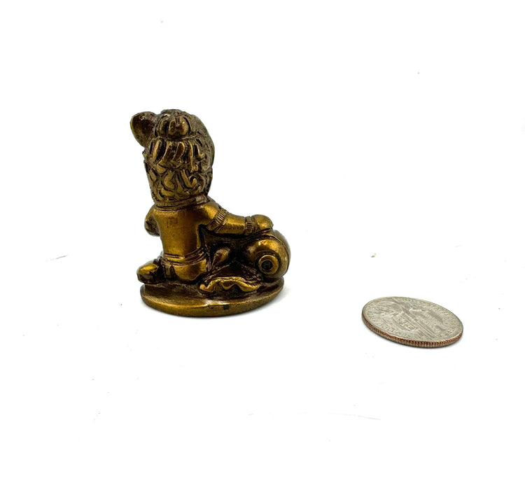 Baby Krishna brass figurine 2"H 1.75"
