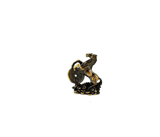 Figurine: Horse on Iching coin mini statue