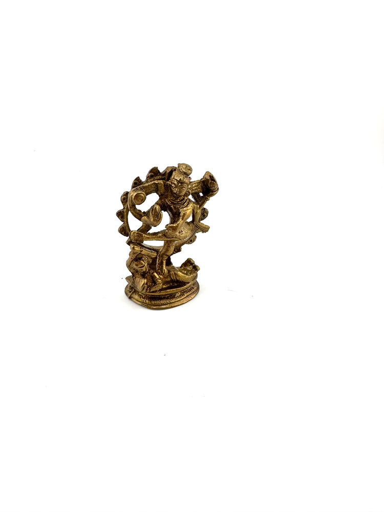 Shiva Natraj Brass Figurine 3"h