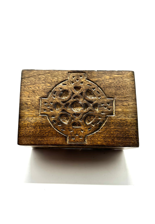 Celtic Cross Decorative Wood Box