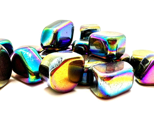 Titanium Aura Tumbled Stone